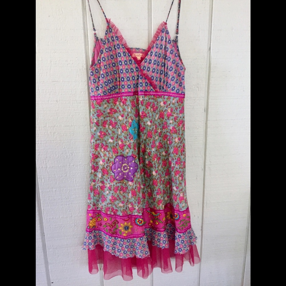 Solstice Pink floral flowy dress size S